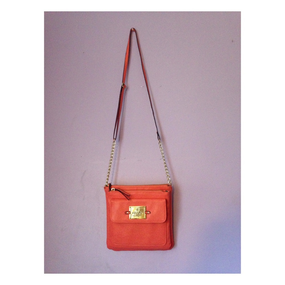 Salmon pink Nicole miller cross body purse